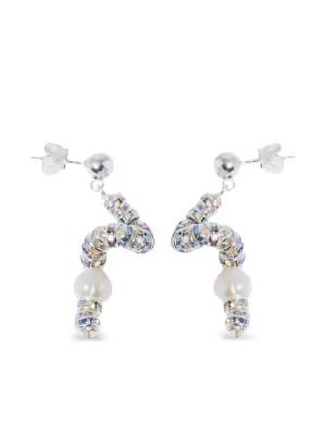 Серьги Tiny Snakes с кристаллами