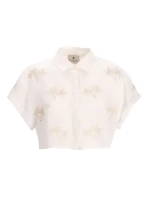 Льняная рубашка с принтом