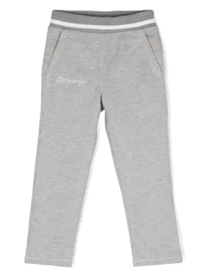 Меланжевые спортивные брюки с вышитым логотипом
