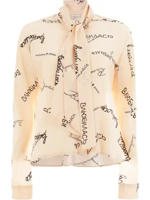 Блузка с принтом и завязкой на бант