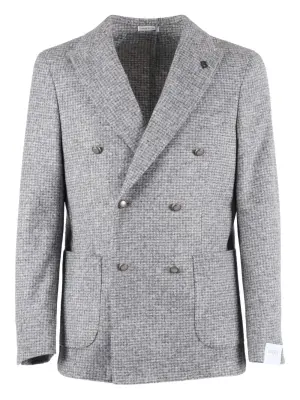 Двубортный жакет в клетку