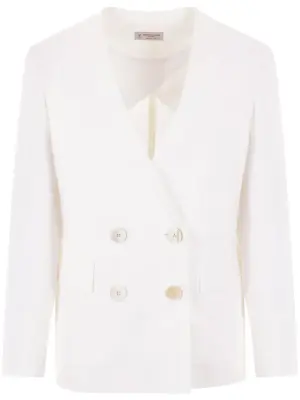 Двубортный блейзер без воротника