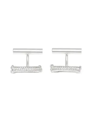 Запонки с поперечной планкой и верёвочной текстурой