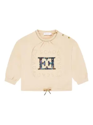 Топ с логотипом, украшенный пайетками