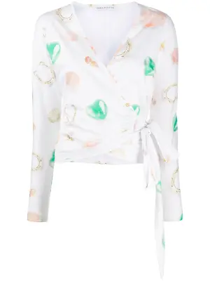 топ с запахом и принтом