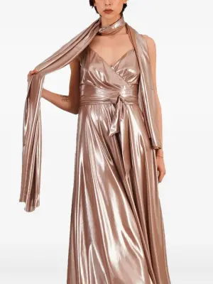 драпированный шарф с эффектом металлик