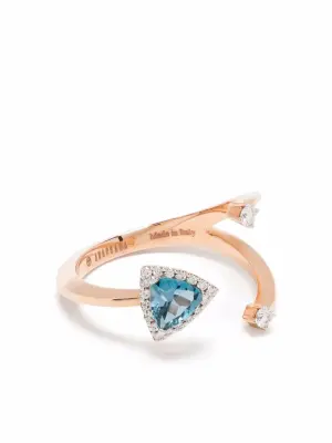 Кольцо Micro из розового золота с топазом и бриллиантами