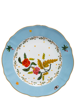 Обеденная тарелка с цветочным узором