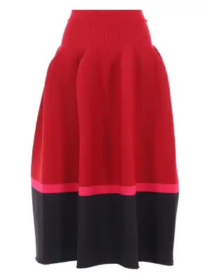 Расклешенная юбка в рубчик