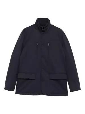 Пальто с воротником-стойкой и карманами