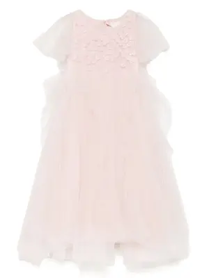 Платье с цветочной аппликацией