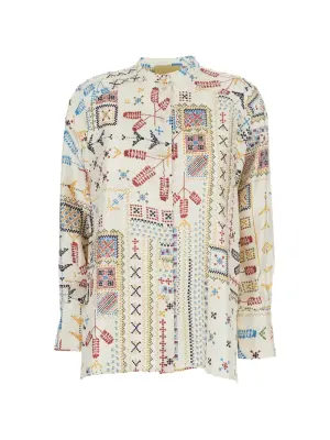 Рубашка с пуговицами и геометрическим принтом