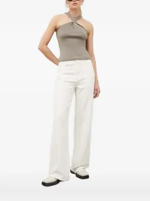 Топ в рубчик с драпировкой