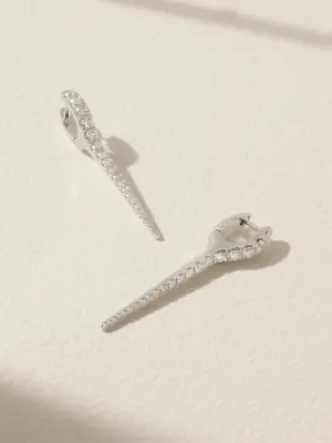 Серьги Lola Needle Medium из белого золота 18 карат с бриллиантами