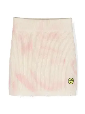 Юбка в рубчик с нашивкой-логотипом