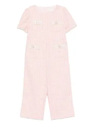 Твидовый комбинезон с искусственным жемчугом