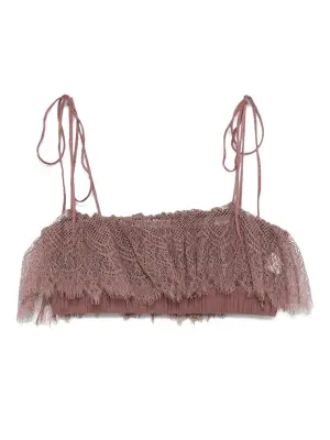 укороченный топ с кружевом