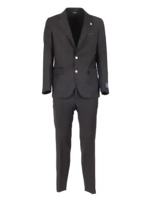 Однобортный костюм с лацканами с вырезом