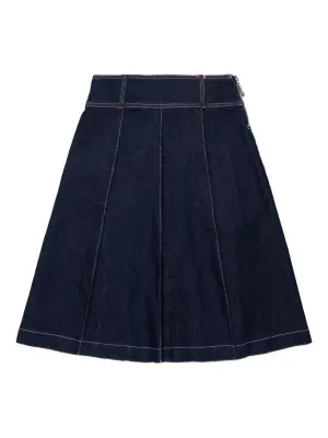 Джинсовая юбка со складками