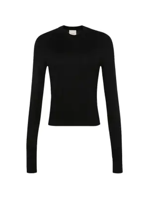 Вязаный джемпер с длинными рукавами и круглым вырезом