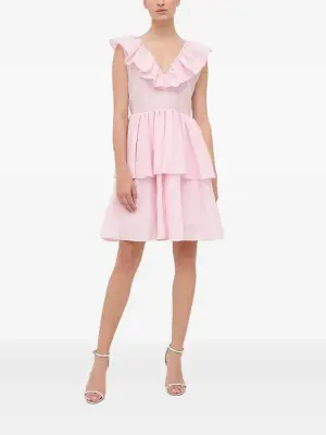 Фактурное платье мини с оборками