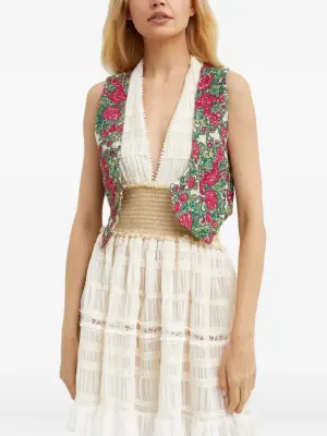 Жилет Nova Cambric с цветочной вышивкой