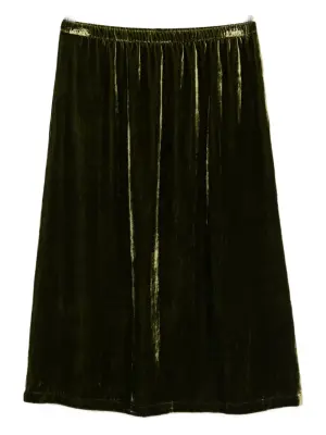 Велюровая миди-юбка на эластичном поясе