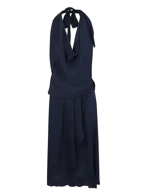 Платье с открытой спиной и драпированным вырезом