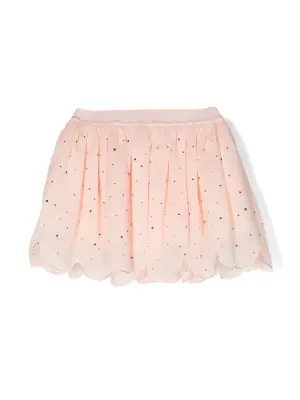 Креповая юбка со стразами