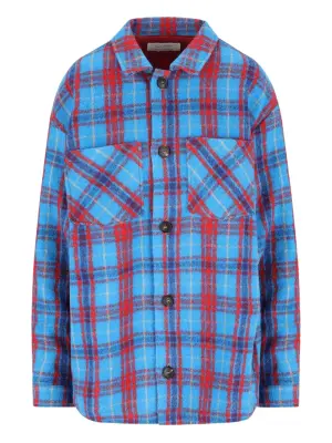 Рубашка с вышивкой и клетчатым узором