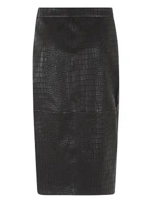 Юбка миди с тиснением под кожу крокодила