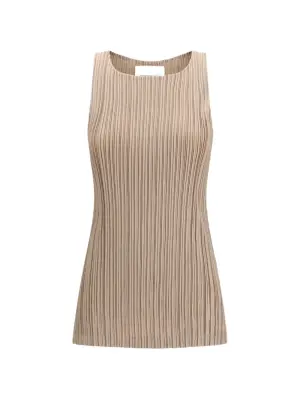 Плиссированный топ без рукавов