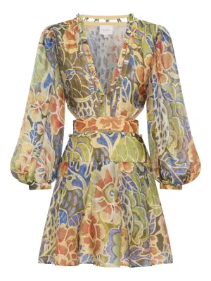 Платье мини Casablanca с цветочным принтом