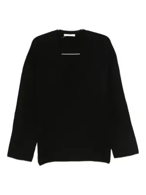 Рифленый джемпер с V-образным вырезом