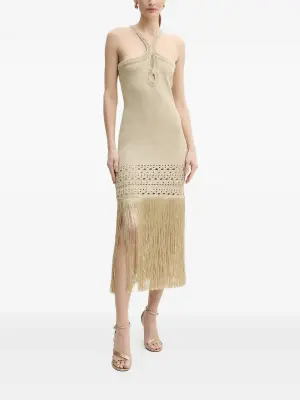 Платье миди с бахромой