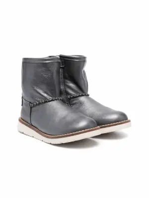 Ботинки с эффектом металлик