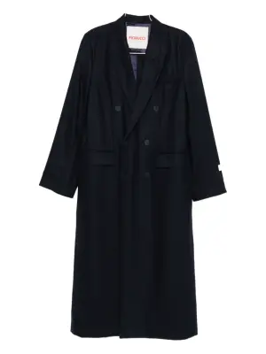 Двубортное пальто из смесовой шерсти