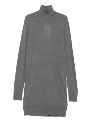 Платье миди с высоким воротником