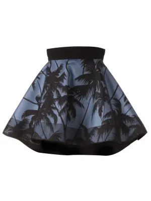 расклешенная юбка в пальмовый принт