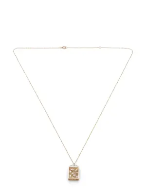 14kt recycled yellow gold diamond and pearl necklace