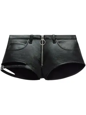 Короткие шорты с вырезом и молнией