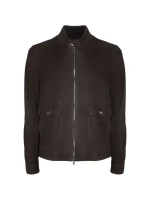 Замшевая куртка Plutone с высоким воротником