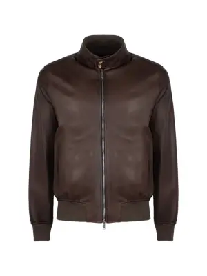 Бомбер на молнии из овечьей кожи