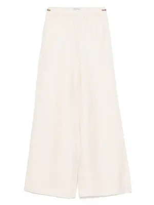 брюки широкого кроя из смесового льна