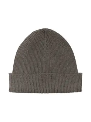 Шерстяная шапка бини в рубчик