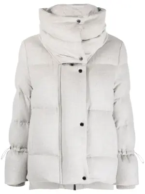Zip-up padded down jacket