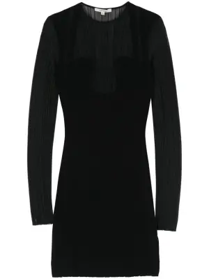 Плиссированное платье мини в рубчик