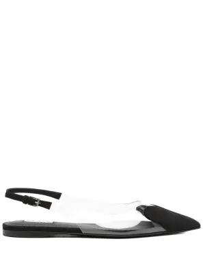 балетки с заостренным носком и ремешком на пятке