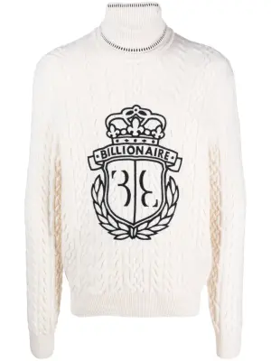 Джемпер с высоким воротником и вышитым логотипом