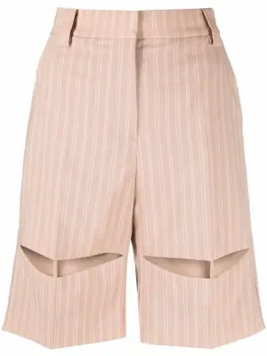 Шорты-бермуды в тонкую полоску